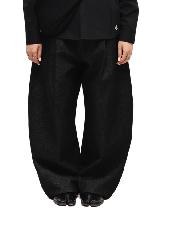 6CRAYON Denim - Black Wide-Leg Baggy Jeans